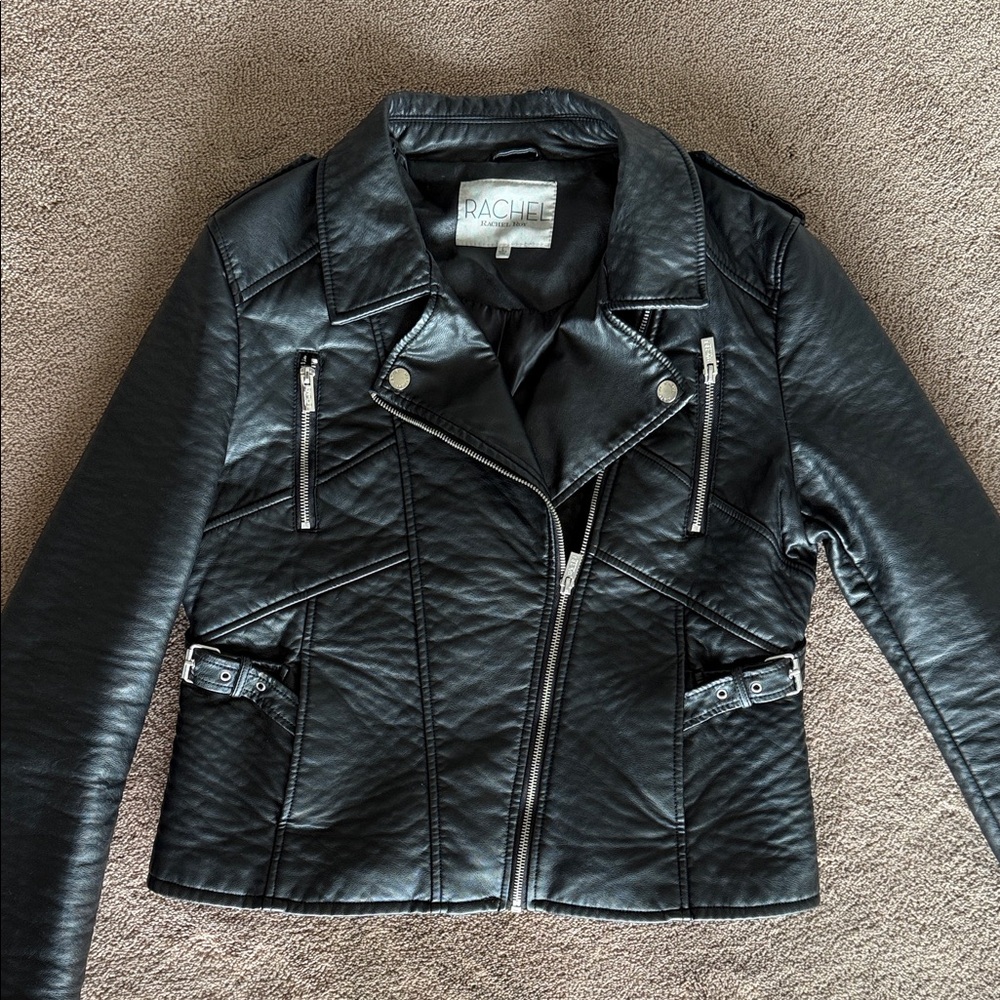 Rachel Roy Black Faux Leather Jacket.